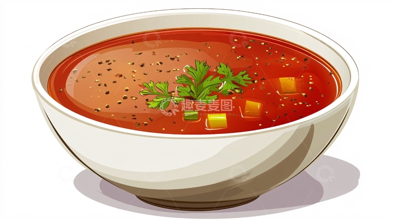 高清大图下载【趣麦麦图】滑蛏汤插画