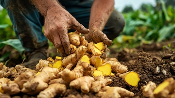 姜黄色的丰收季节