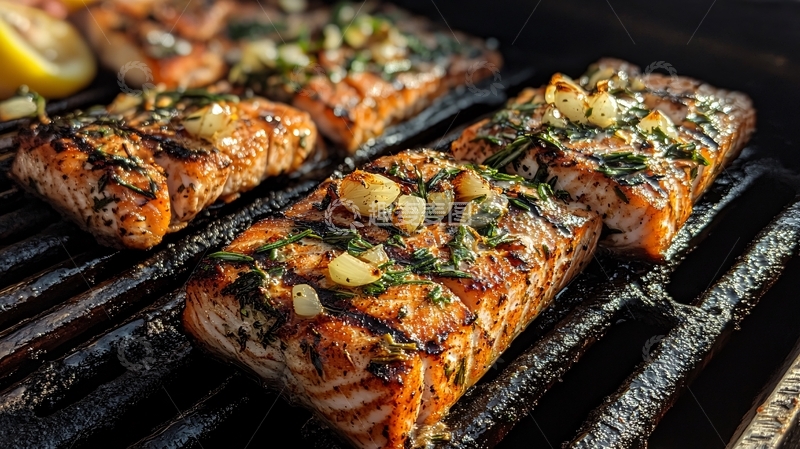 高清大图下载【趣麦麦图】烤挪威鲑鱼1