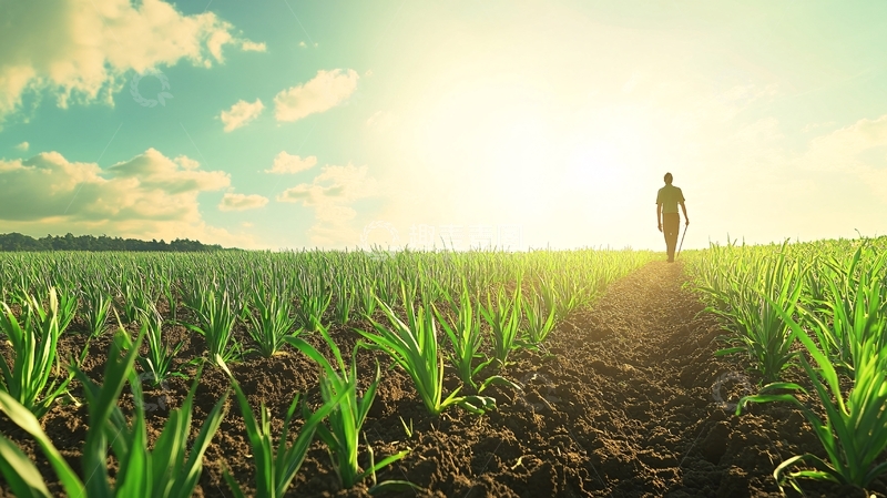 高清大图下载【趣麦麦图】田里的人影