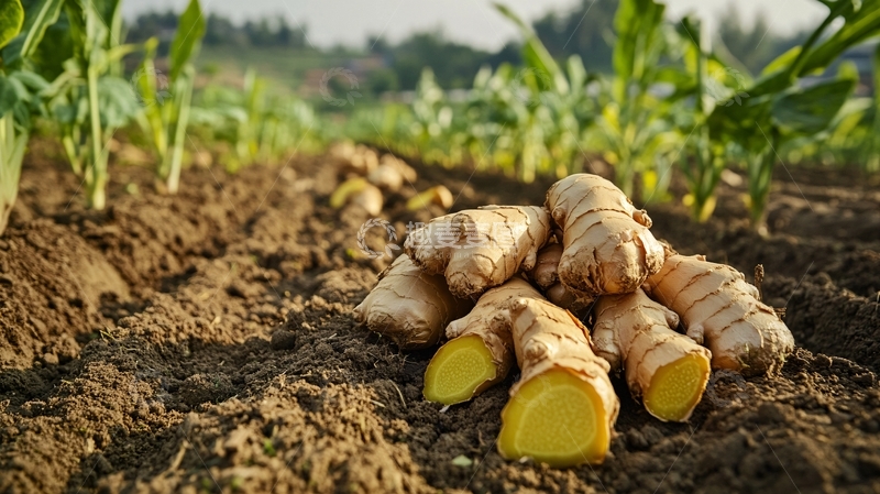 高清大图下载【趣麦麦图】菜地里的姜