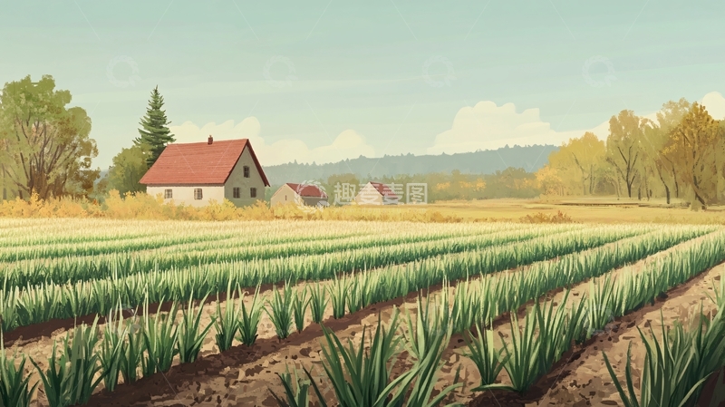 高清大图下载【趣麦麦图】田间农业插画