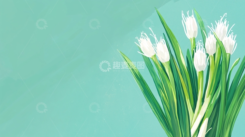 高清大图下载【趣麦麦图】蒜苗插画3