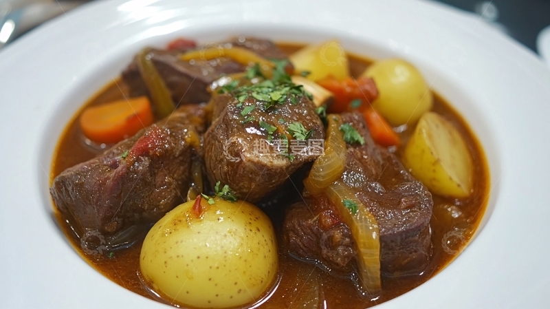 高清大图下载【趣麦麦图】布根地红酒烩牛尾