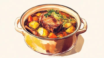 铁锅炖菜插画2
