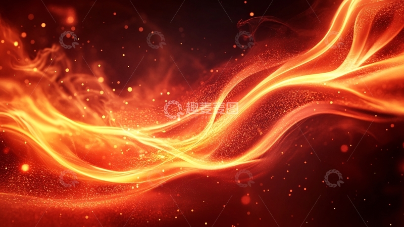 高清大图下载【趣麦麦图】火焰飘带唯美波浪线1