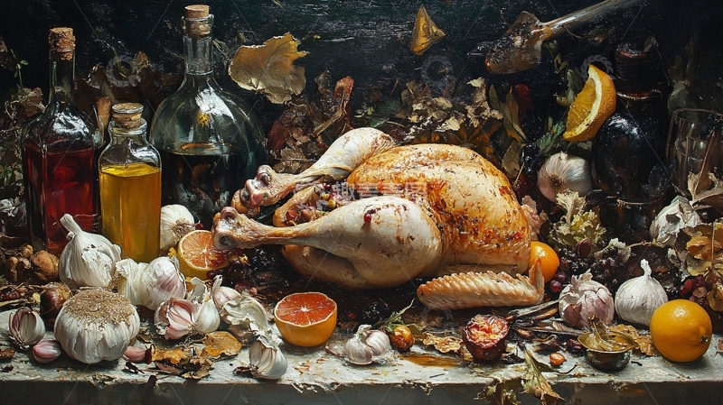 高清大图下载【趣麦麦图】烤火鸡的感恩节大餐
