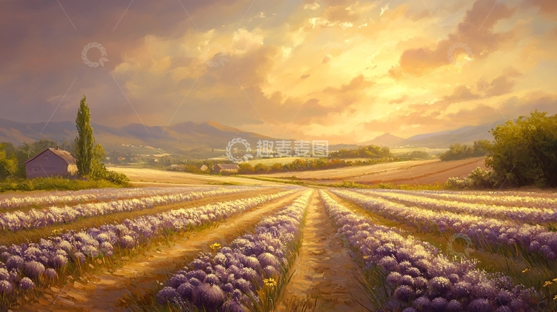 高清大图下载【趣麦麦图】唯美花田场景1