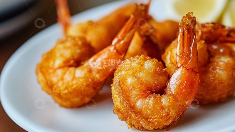 高清大图下载【趣麦麦图】油炸虾特写