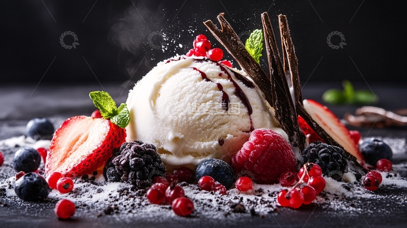 高清大图下载【趣麦麦图】-圣代冰激凌
