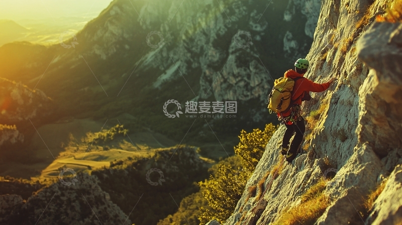 高清大图下载【趣麦麦图】-户外攀岩挑战巅峰