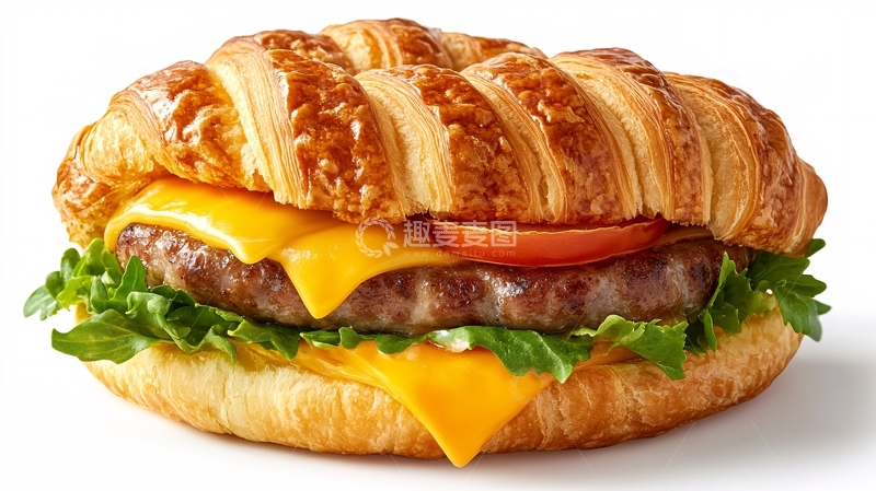 高清大图下载【趣麦麦图】油条芝士牛肉堡