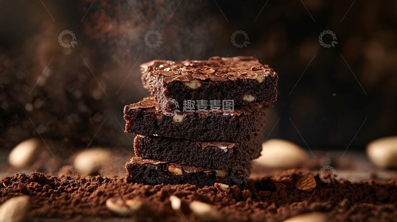 高清大图下载【趣麦麦图】坚果布朗尼3