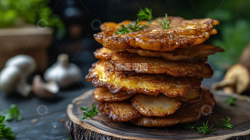 高清大图下载【趣麦麦图】土豆饼特写