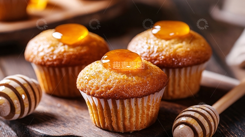 高清大图下载【趣麦麦图】网红食品蜂蜜小蛋糕1