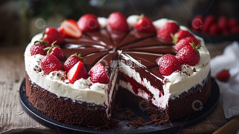 高清大图下载【趣麦麦图】草莓生巧蛋糕