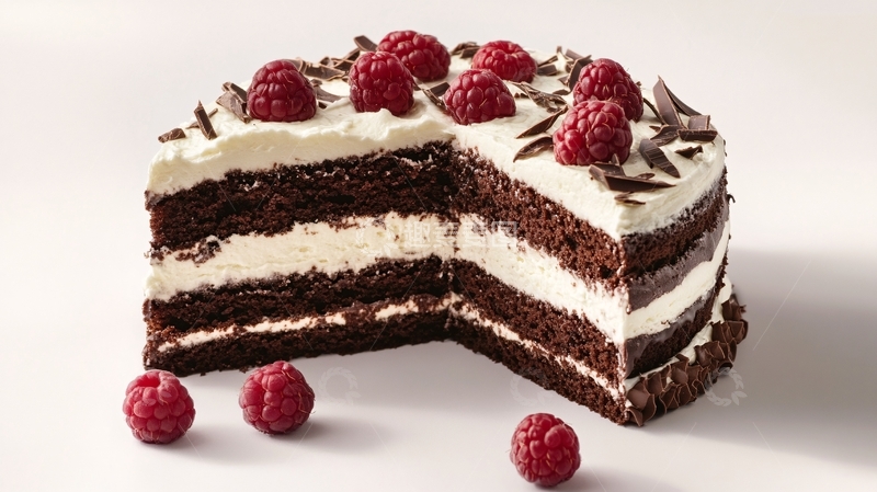 高清大图下载【趣麦麦图】巧克力树莓蛋糕图片1