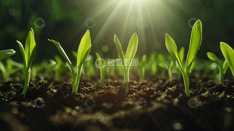 高清大图下载【趣麦麦图】阳光下的小苗4