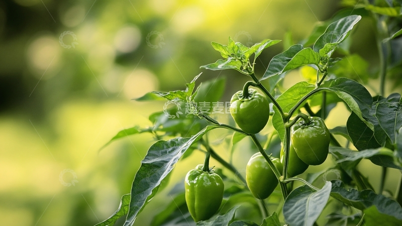 高清大图下载【趣麦麦图】生长中的灯笼椒