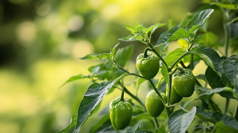 高清大图下载【趣麦麦图】生长中的灯笼椒