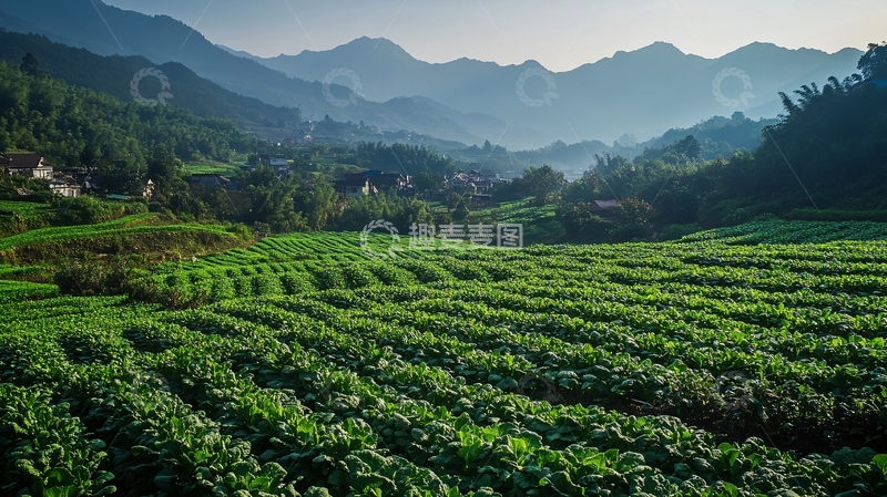 高清大图下载【趣麦麦图】茶园晨韵