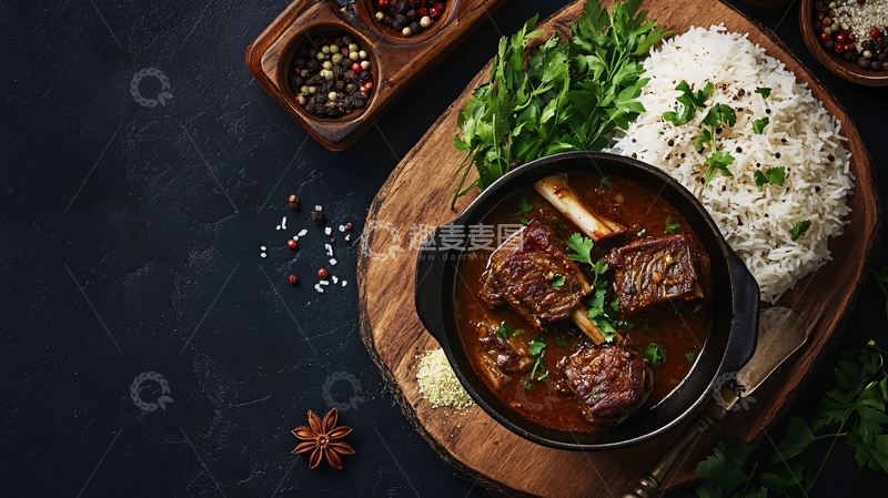 高清大图下载【趣麦麦图】红烧牛肉配饭