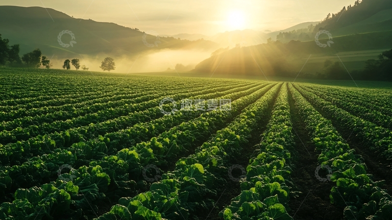高清大图下载【趣麦麦图】清晨菜地5