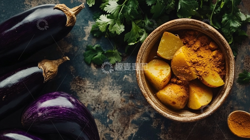 高清大图下载【趣麦麦图】咖喱马铃薯配料