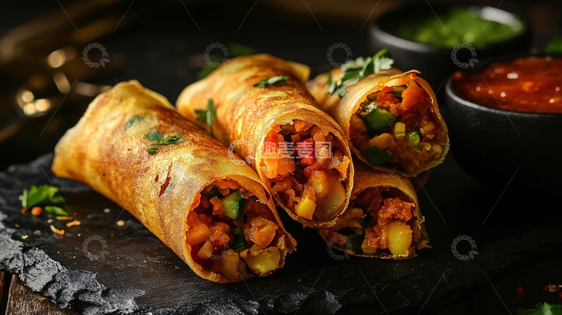 高清大图下载【趣麦麦图】深底上的筋饼卷
