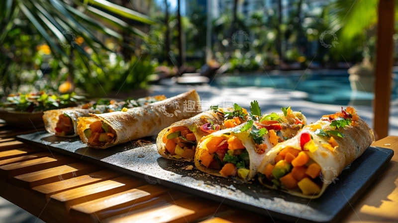 高清大图下载【趣麦麦图】-墨西哥芒果鸡肉卷