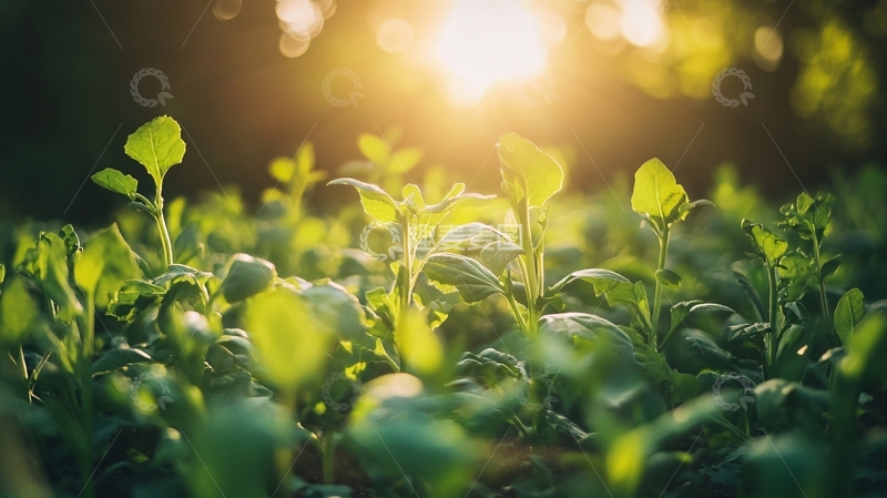 高清大图下载【趣麦麦图】阳光下的蚕豆苗3