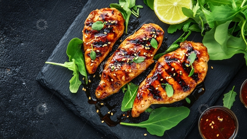 高清大图下载【趣麦麦图】照烧鸡排与甜酱