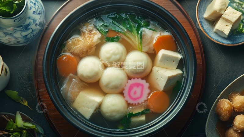高清大图下载【趣麦麦图】肉丸豆腐料理