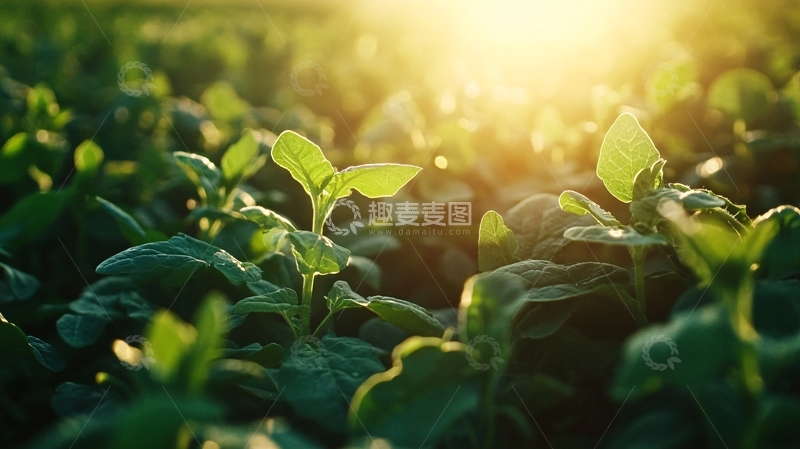 高清大图下载【趣麦麦图】阳光下的蚕豆苗4