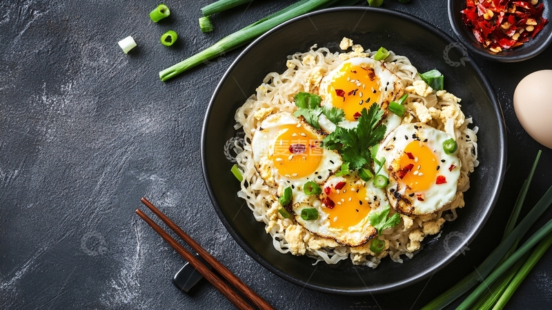 高清大图下载【趣麦麦图】方便面配卤蛋