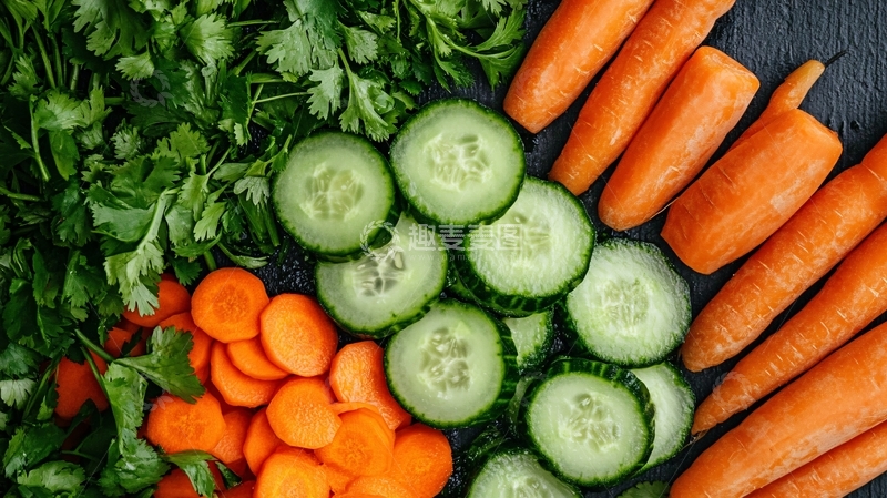高清大图下载【趣麦麦图】绿色蔬菜胡萝卜