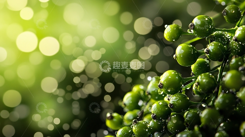 高清大图下载【趣麦麦图】绿色水珠壁纸2