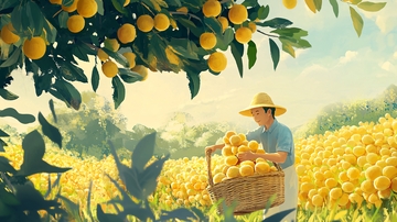 赣南脐橙包装插画