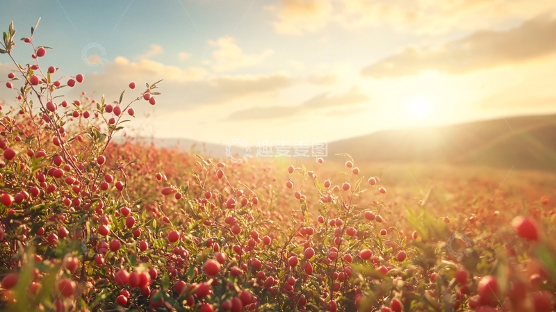 高清大图下载【趣麦麦图】唯美夕阳花海1