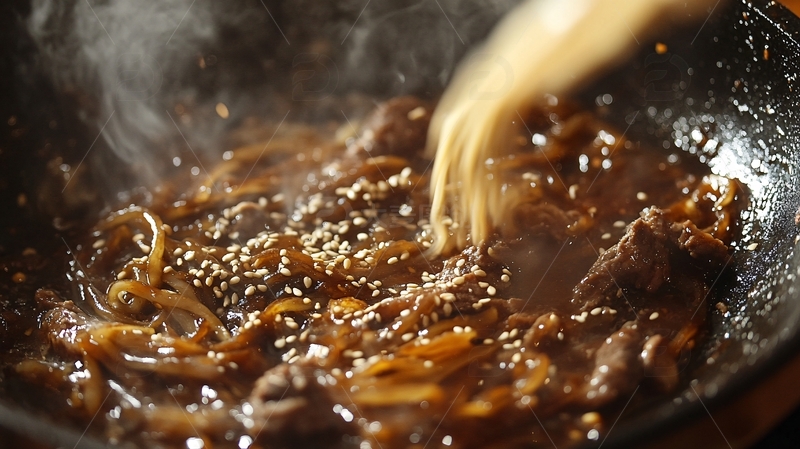 高清大图下载【趣麦麦图】炒牛肉丝烹饪