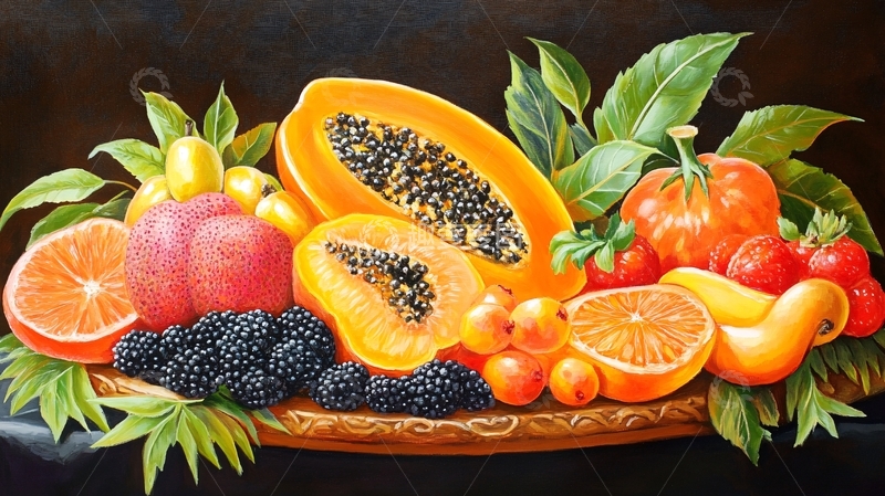 高清大图下载【趣麦麦图】新鲜水果装饰画