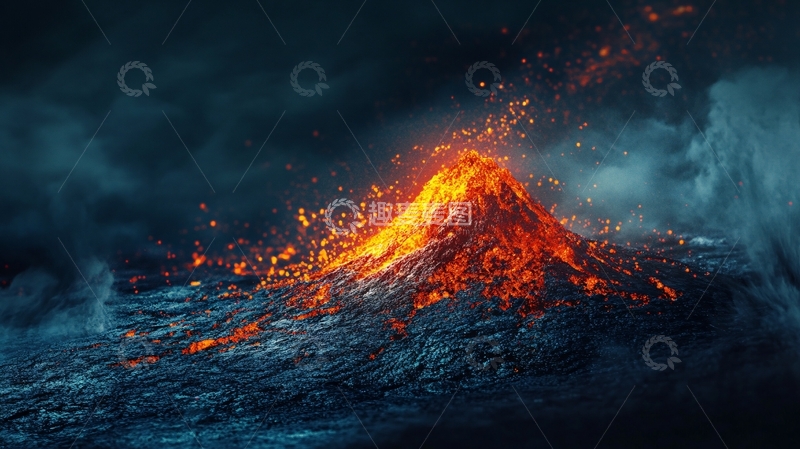 高清大图下载【趣麦麦图】岩浆火山喷发