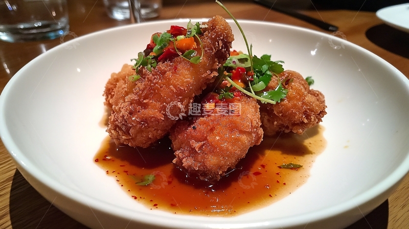 高清大图下载【趣麦麦图】脆皮炸鸡蜂蜜辣酱