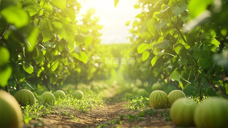 高清大图下载【趣麦麦图】哈密瓜采摘季节