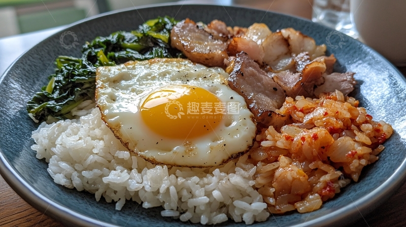 高清大图下载【趣麦麦图】叉烧蛋饭
