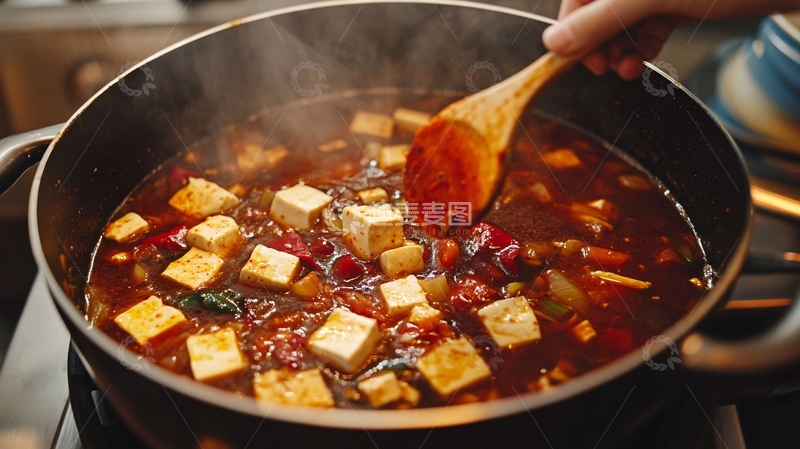 高清大图下载【趣麦麦图】豆腐下锅