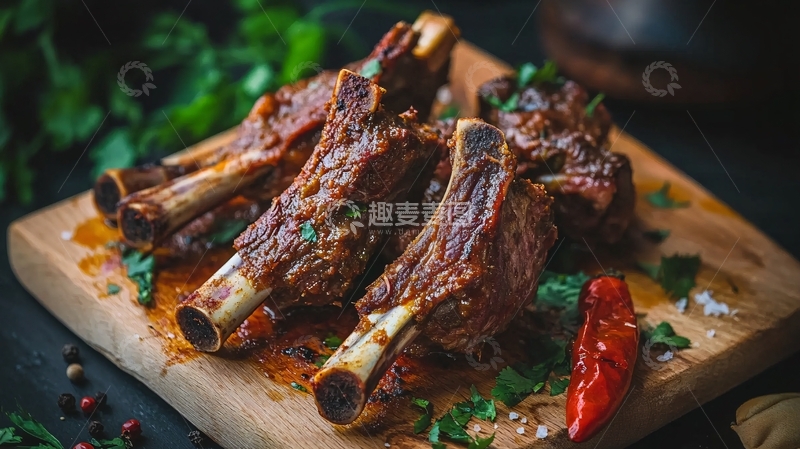 高清大图下载【趣麦麦图】辣羊骨棒