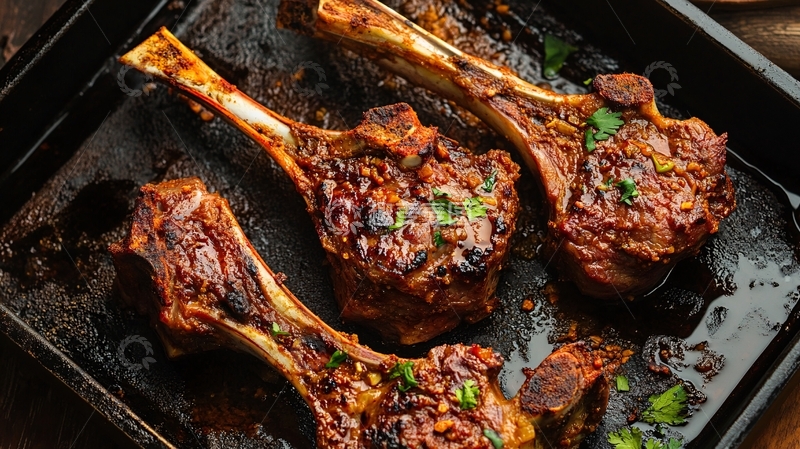 高清大图下载【趣麦麦图】烤羊腿美食特写棒骨1