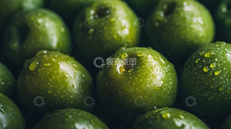 高清大图下载【趣麦麦图】带雨水的青枣2