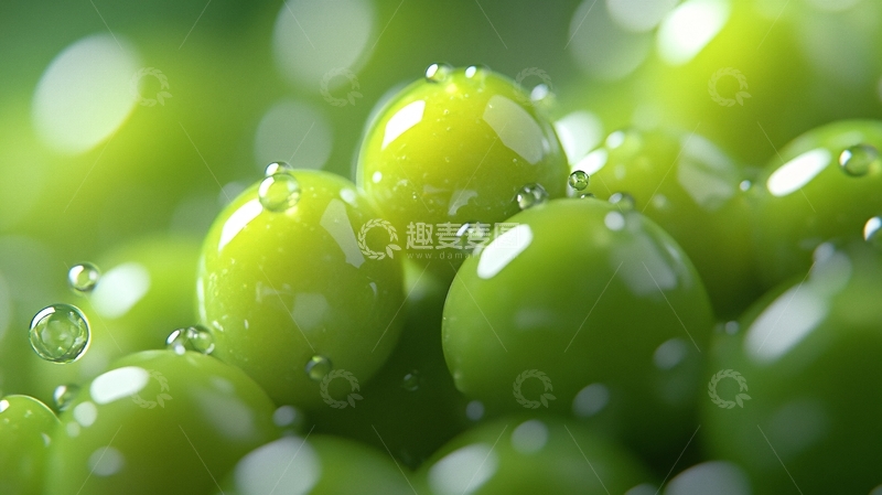高清大图下载【趣麦麦图】绿色水珠壁纸3